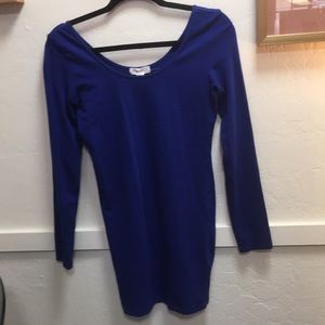 L size. Blue. Mini Dress. Long sleeve.